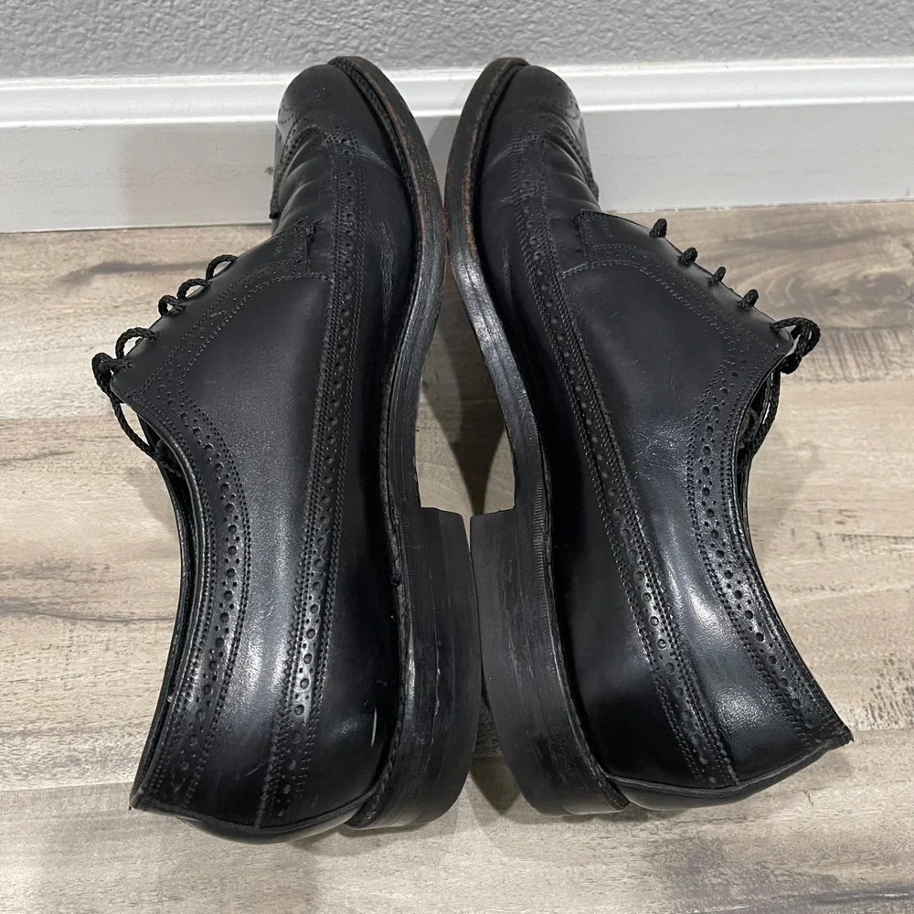 Florsheim Oxford Shoes Men Size 11.5 C Black Cortez Leather Wingtip Brogue 20804